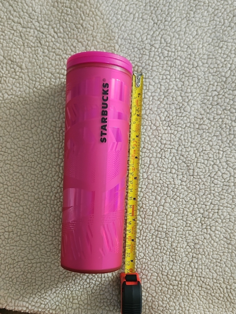 Starbucks Bright Pink Travel Tumbler with Black Logo